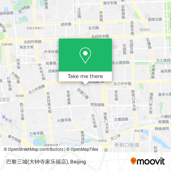 巴黎三城(大钟寺家乐福店) map