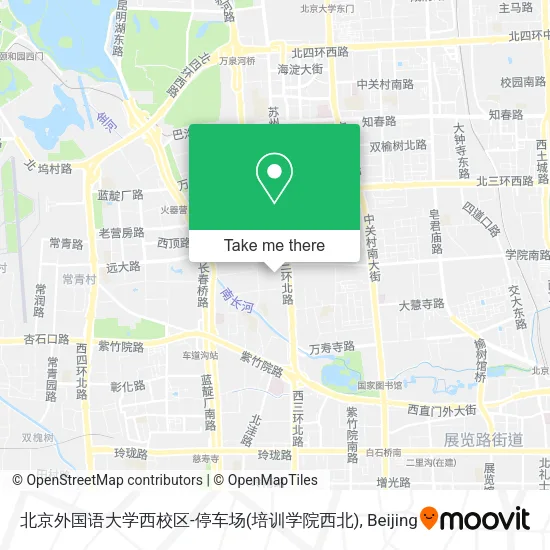 北京外国语大学西校区-停车场(培训学院西北) map