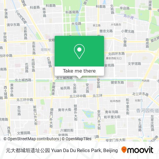 元大都城垣遗址公园 Yuan Da Du Relics Park map