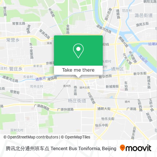 腾讯北分通州班车点 Tencent Bus Tonifornia map