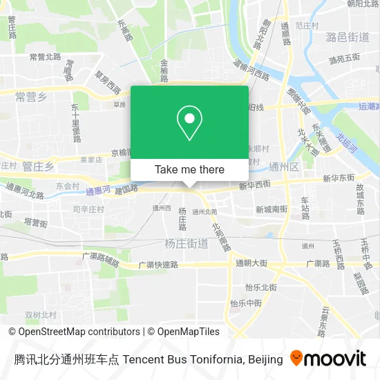 腾讯北分通州班车点 Tencent Bus Tonifornia map