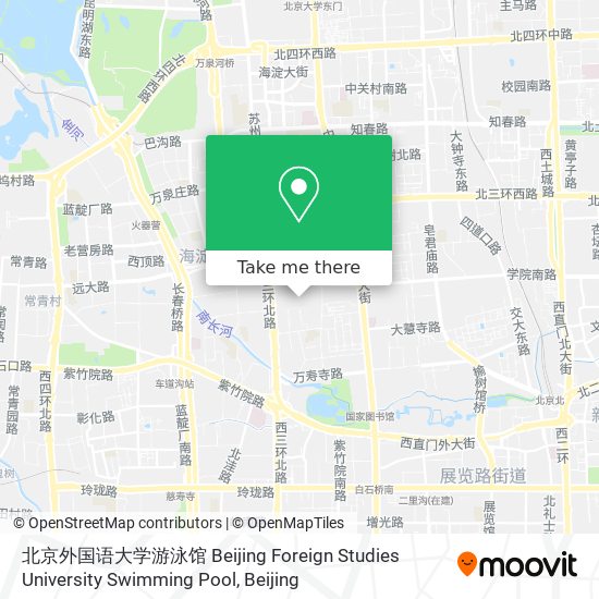 北京外国语大学游泳馆 Beijing Foreign Studies University Swimming Pool map