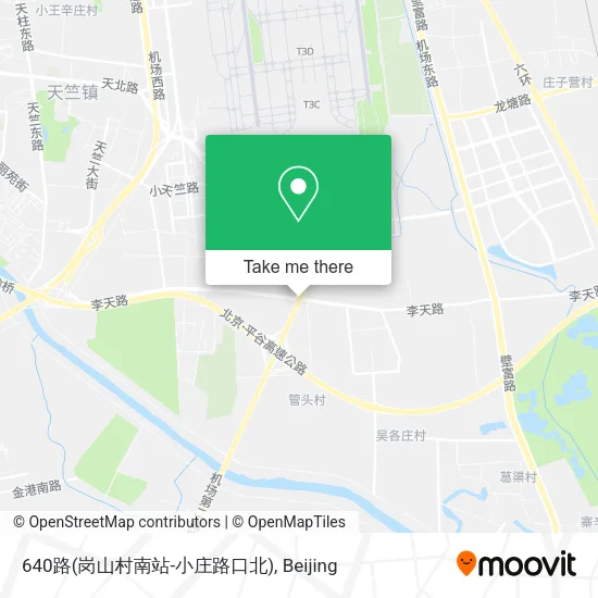 640路(岗山村南站-小庄路口北) map