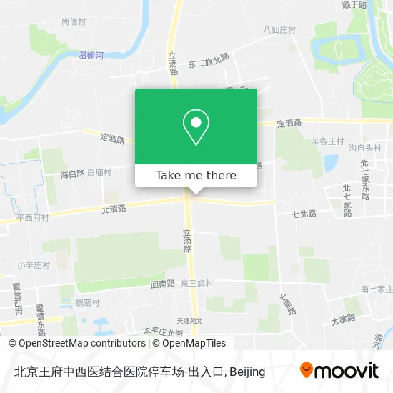 北京王府中西医结合医院停车场-出入口 map