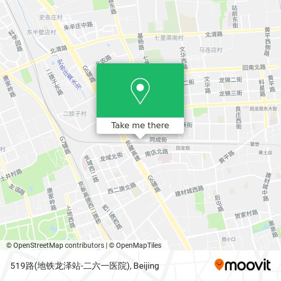519路(地铁龙泽站-二六一医院) map