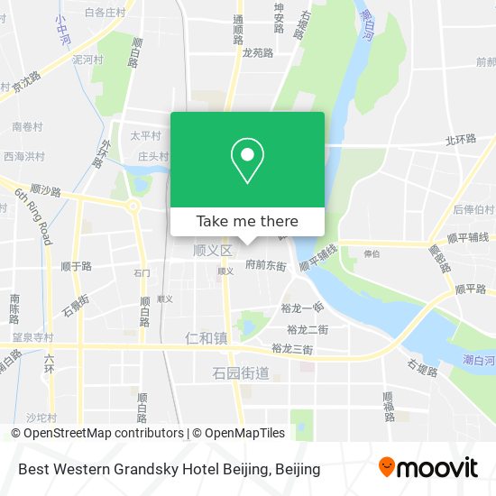Best Western Grandsky Hotel Beijing map