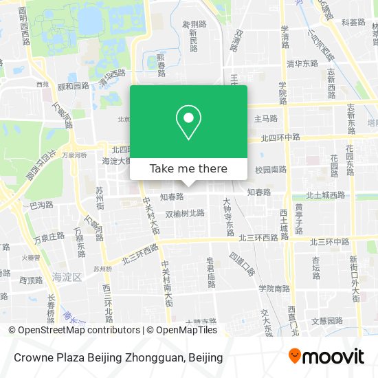 Crowne Plaza Beijing Zhongguan map
