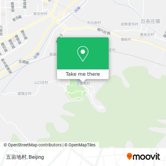 五亩地村 map