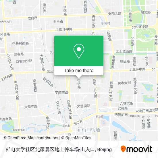 邮电大学社区北家属区地上停车场-出入口 map