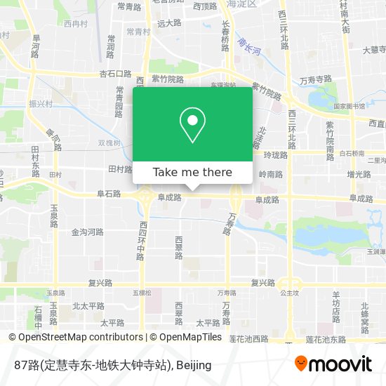 87路(定慧寺东-地铁大钟寺站) map
