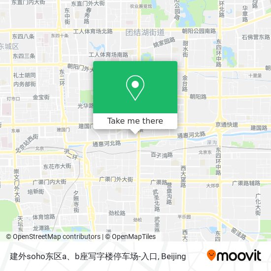 建外soho东区a、b座写字楼停车场-入口 map