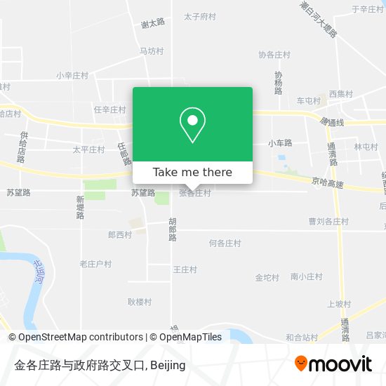 金各庄路与政府路交叉口 map