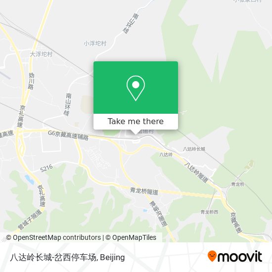 八达岭长城-岔西停车场 map