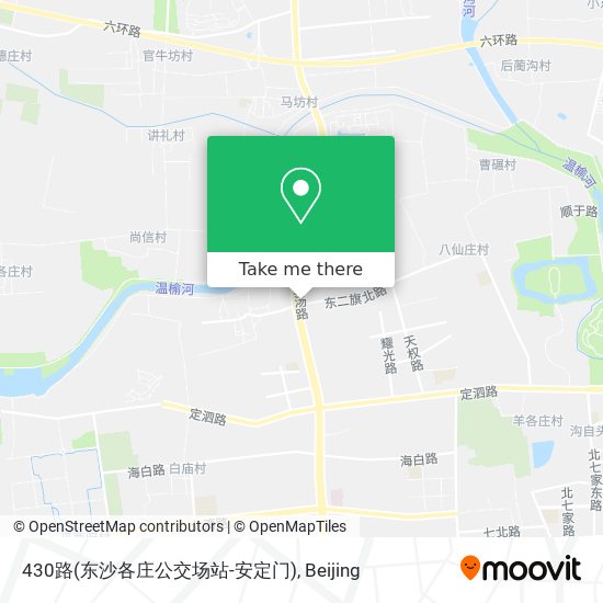 430路(东沙各庄公交场站-安定门) map