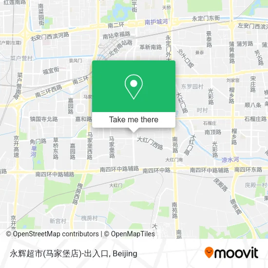 永辉超市(马家堡店)-出入口 map