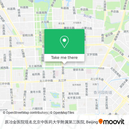 原冶金医院现名北京中医药大学附属第三医院 map