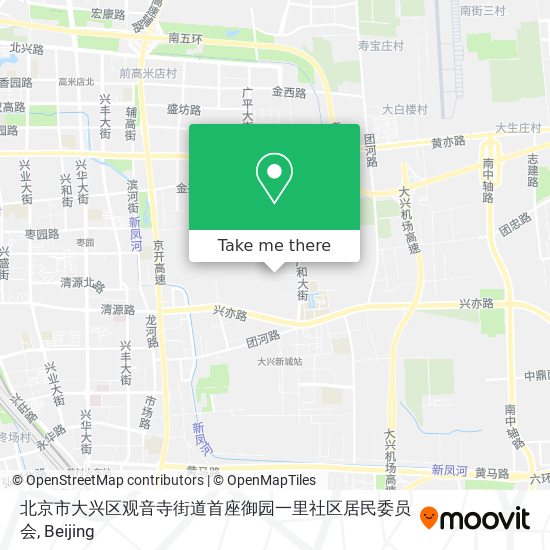 北京市大兴区观音寺街道首座御园一里社区居民委员会 map