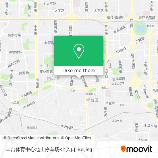丰台体育中心地上停车场-出入口 map