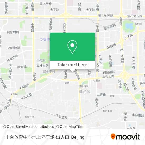 丰台体育中心地上停车场-出入口 map