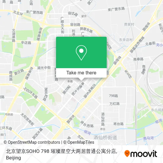 北京望京SOHO 798 璀璨星空大两居普通公寓分店 map