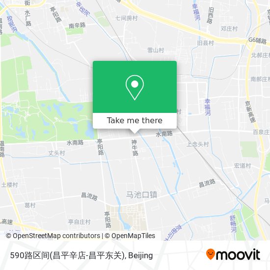 590路区间(昌平辛店-昌平东关) map