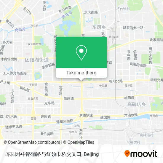 东四环中路辅路与红领巾桥交叉口 map