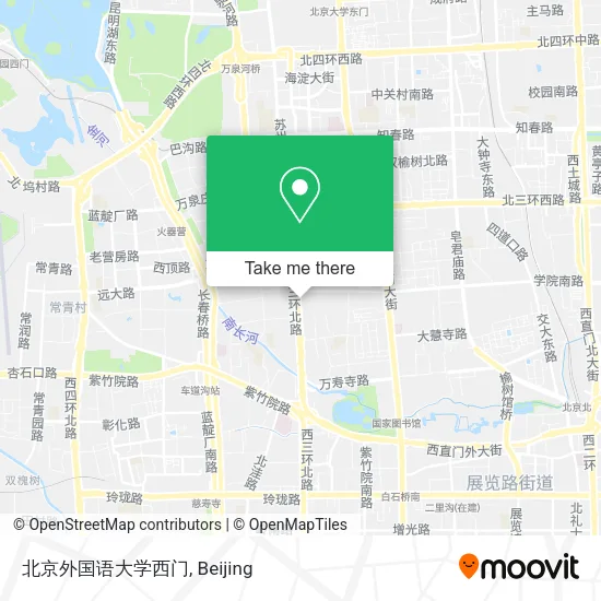 北京外国语大学西门 map