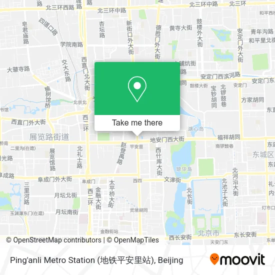 Ping'anli Metro Station (地铁平安里站) map