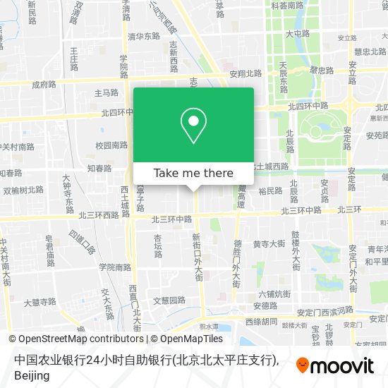 中国农业银行24小时自助银行(北京北太平庄支行) map