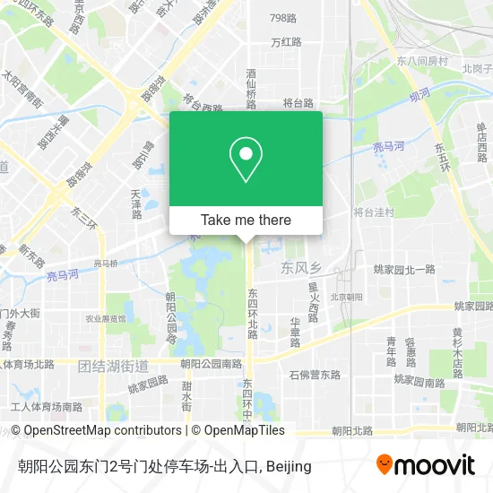 朝阳公园东门2号门处停车场-出入口 map