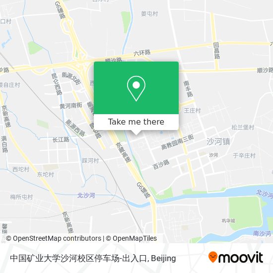 中国矿业大学沙河校区停车场-出入口 map