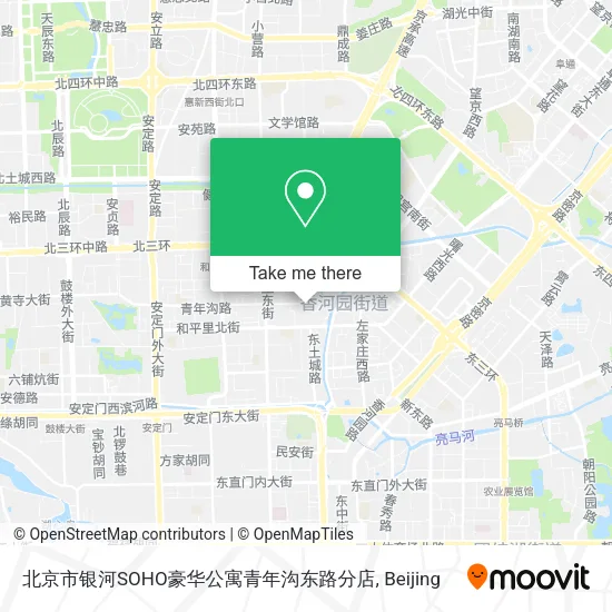 北京市银河SOHO豪华公寓青年沟东路分店 map