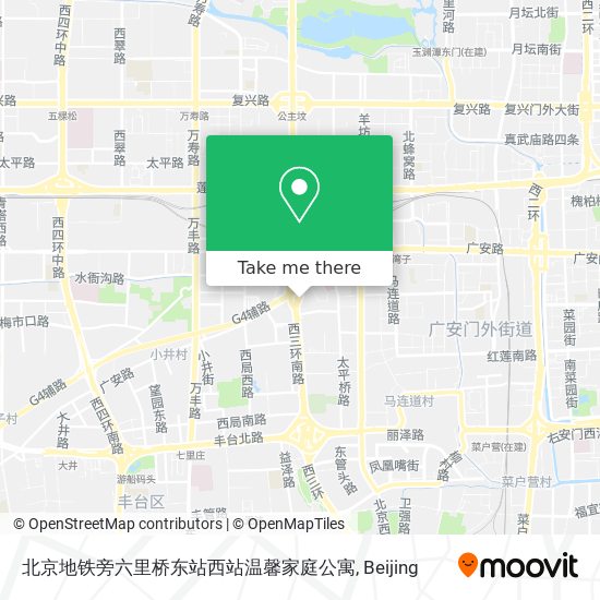 北京地铁旁六里桥东站西站温馨家庭公寓 map
