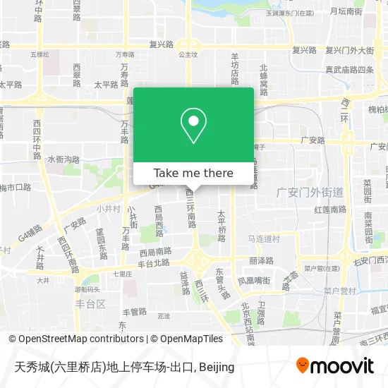 天秀城(六里桥店)地上停车场-出口 map