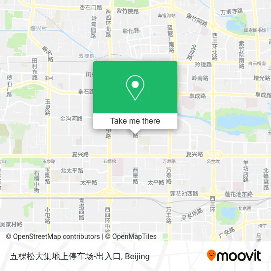 五棵松大集地上停车场-出入口 map