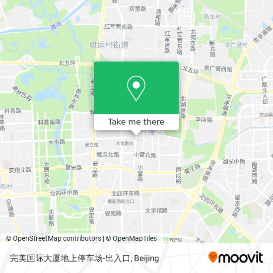 完美国际大厦地上停车场-出入口 map
