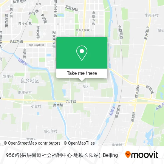 956路(拱辰街道社会福利中心-地铁长阳站) map