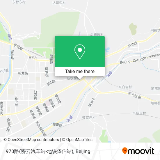 970路(密云汽车站-地铁俸伯站) map