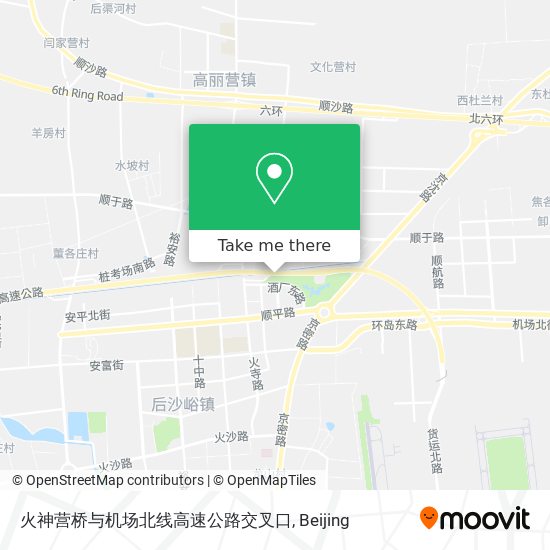 火神营桥与机场北线高速公路交叉口 map