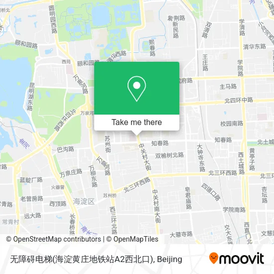 无障碍电梯(海淀黄庄地铁站A2西北口) map