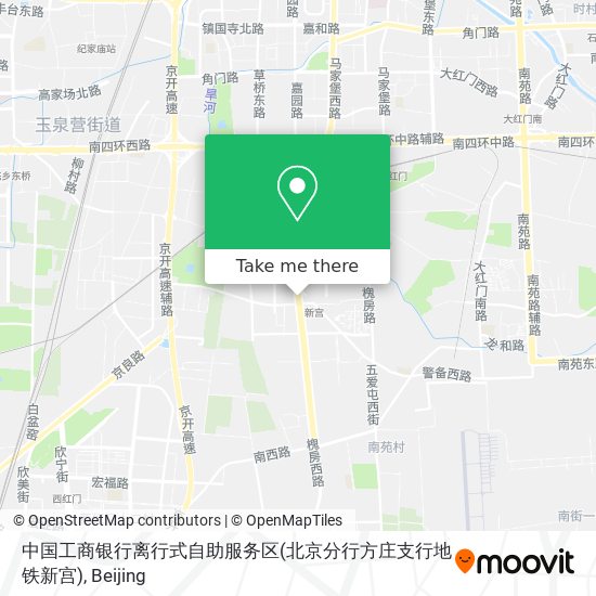 中国工商银行离行式自助服务区(北京分行方庄支行地铁新宫) map