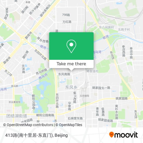 413路(南十里居-东直门) map