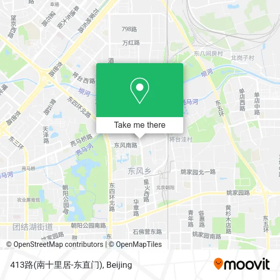 413路(南十里居-东直门) map