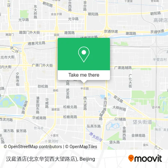汉庭酒店(北京华贸西大望路店) map