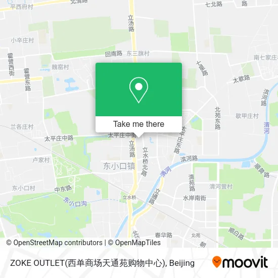ZOKE OUTLET(西单商场天通苑购物中心) map