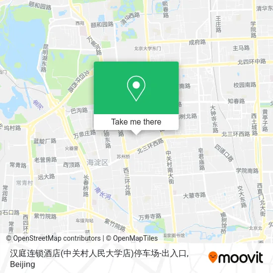 汉庭连锁酒店(中关村人民大学店)停车场-出入口 map