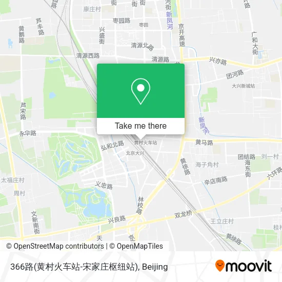 366路(黄村火车站-宋家庄枢纽站) map