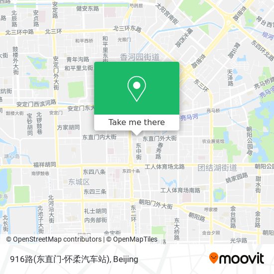916路(东直门-怀柔汽车站) map