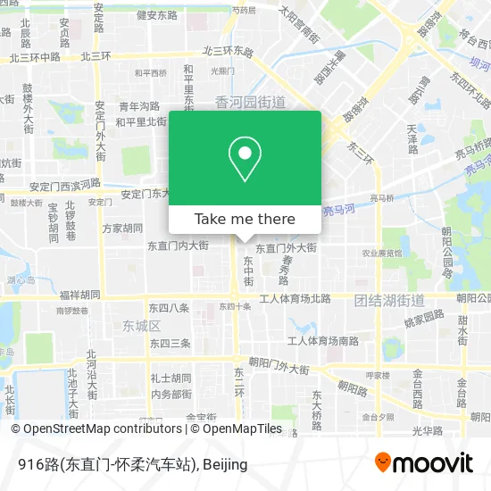 916路(东直门-怀柔汽车站) map