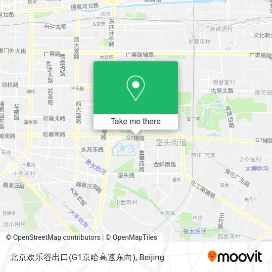 北京欢乐谷出口(G1京哈高速东向) map